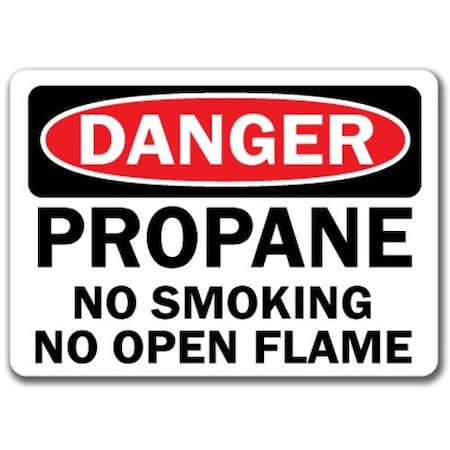 Signmission Danger Sign-Propane No Smoking No Open Flames-10in x 14in OSHA Safety Sign, 10" L, 14" H, DS-Propane DS-Propane
